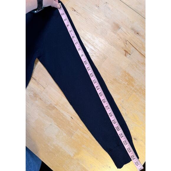 Quince 100% Merino Knit Hoodie Sweater Sz L Navy Blue Preppy Travel Sustainable - Picture 6 of 7